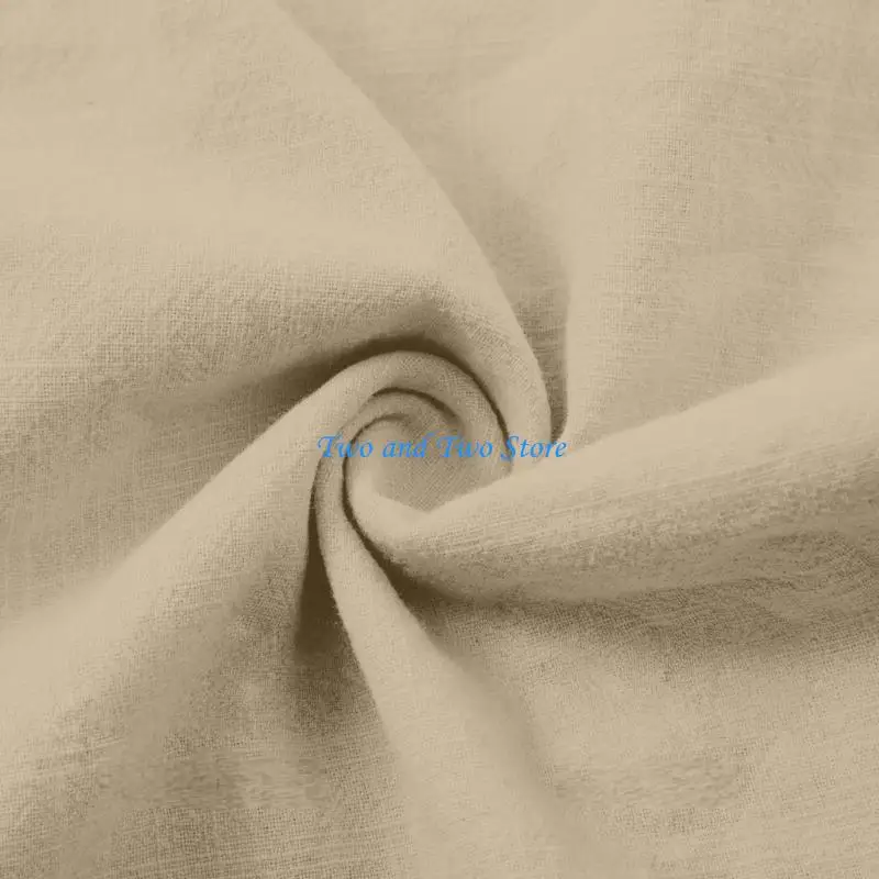 HX6F Linen Pants for Women Wide Leg Capris Pant Casual Elastic Waist Beach Trousers with Pockets