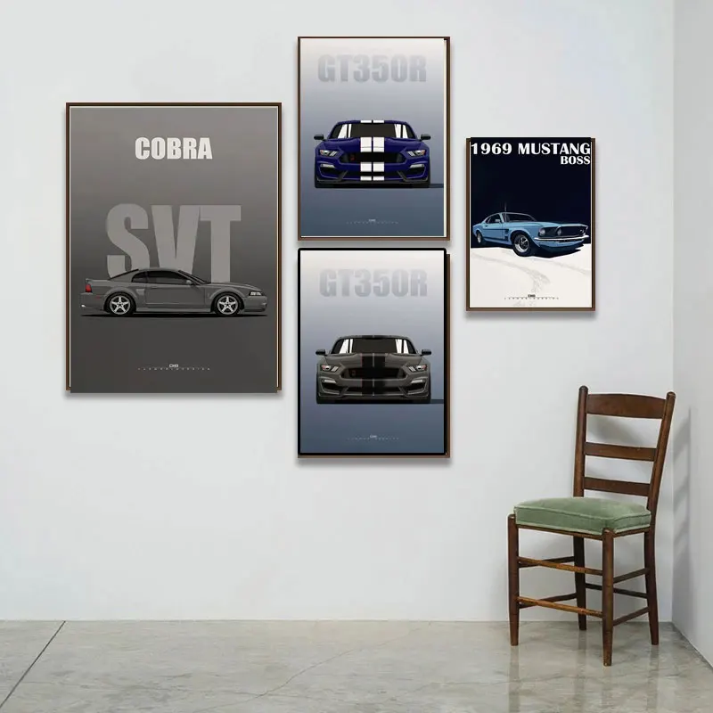 Retro Classics Graffiti Canvas Painting Luxury Sports Car Club Poster Racing Illustration Supercar Wall Art Room Home Decor Gift