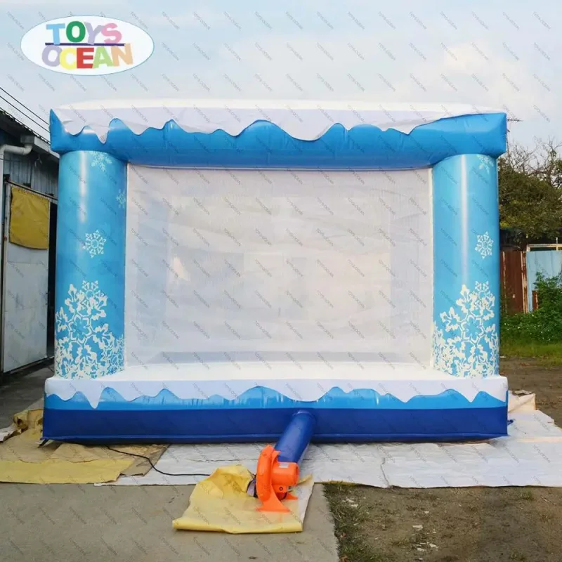 Christmas Inflatable White Ocean Ball Pit Baby Foam Ball Pit Pool for Party Rental Snow Themed Ball Pool Pit House view 6