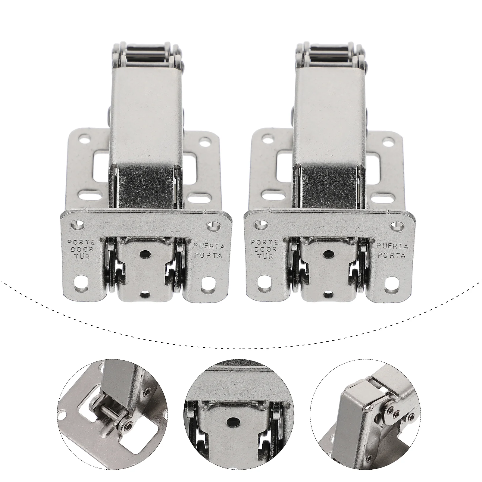 2 Pcs 170 Degree Punch Free Frameless Concealed Hydraulic Cabinet Doors Hinges Punch Free Hinges Concealed Hinges