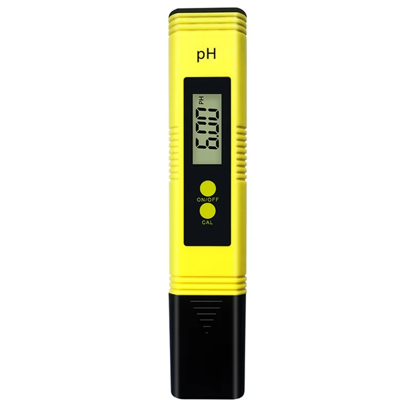 ABRE-Water PH Tester Water Quality Test Monitor Digital PH Meter 0.01 Titanium Probe Automatic Calibration Aquarium Pool Yellow