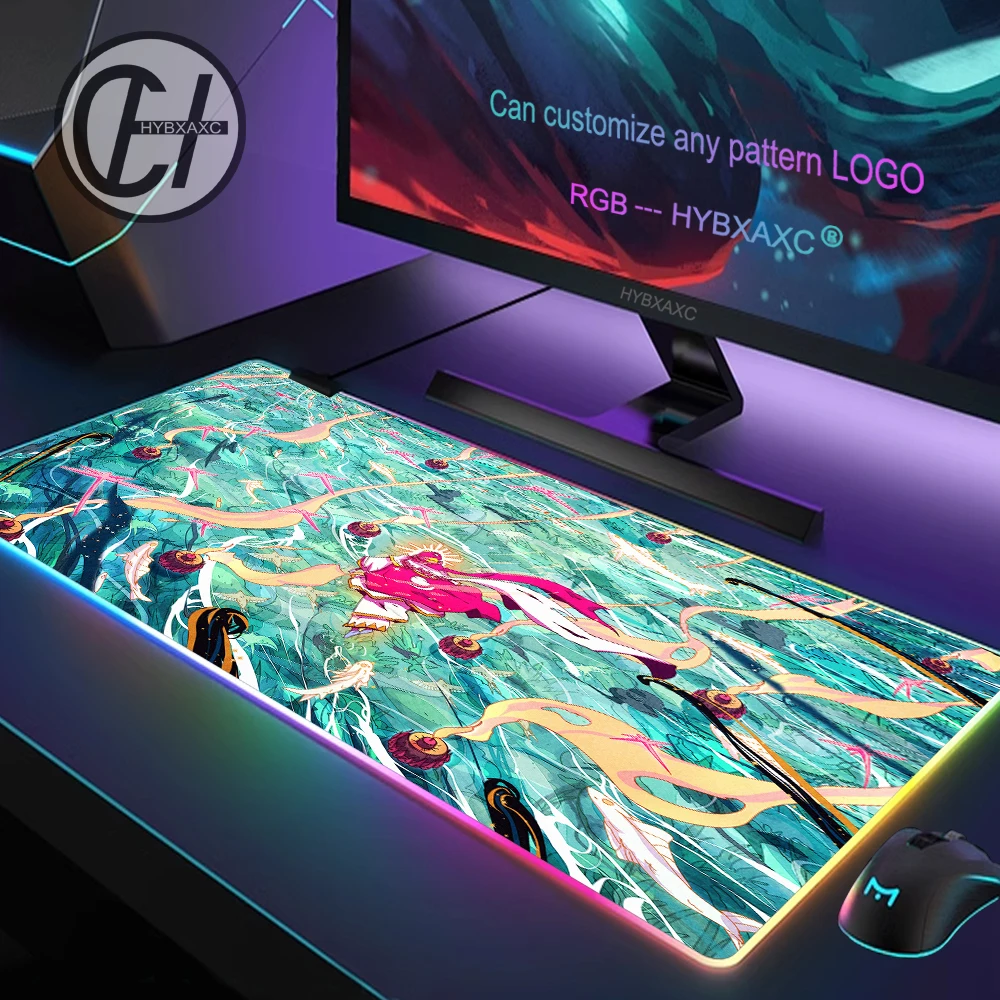 Urban Landscape Mouse Pad RGB Gaming Mouse Pad Desk Mat HD Gamer Large LED Light XXL MousePads PC Computer Carpet