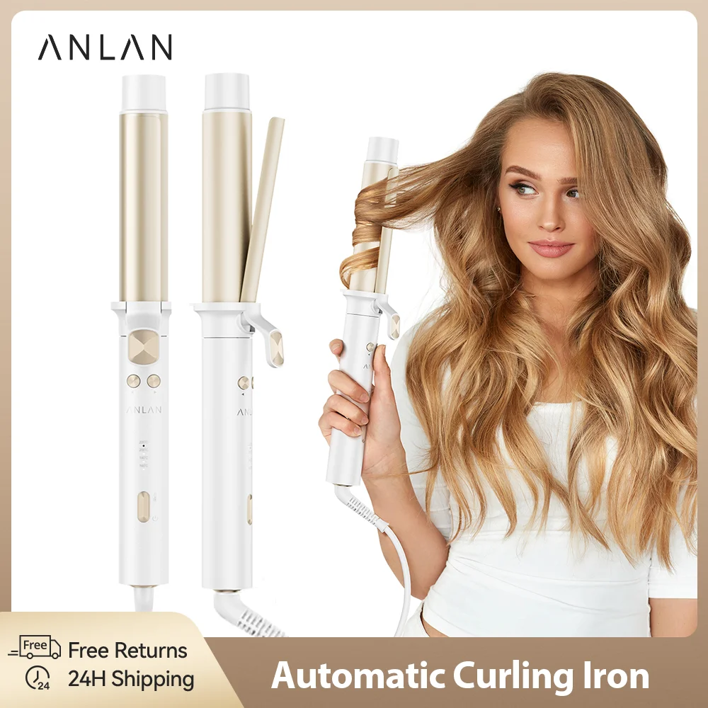 ANLAN Automatic Curling Iron 30s Fast Heating Smart Temperature Control Ceramic Coating Long Lasting Curls Rotary Hair Curler