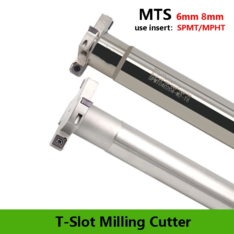 LIHAOPING MTS H06 H08 T-slot Milling Cutter Holder CNC Grooving Tool 6mm 8mm Thickness Three Sides End Mill Shank Inserts MPHT