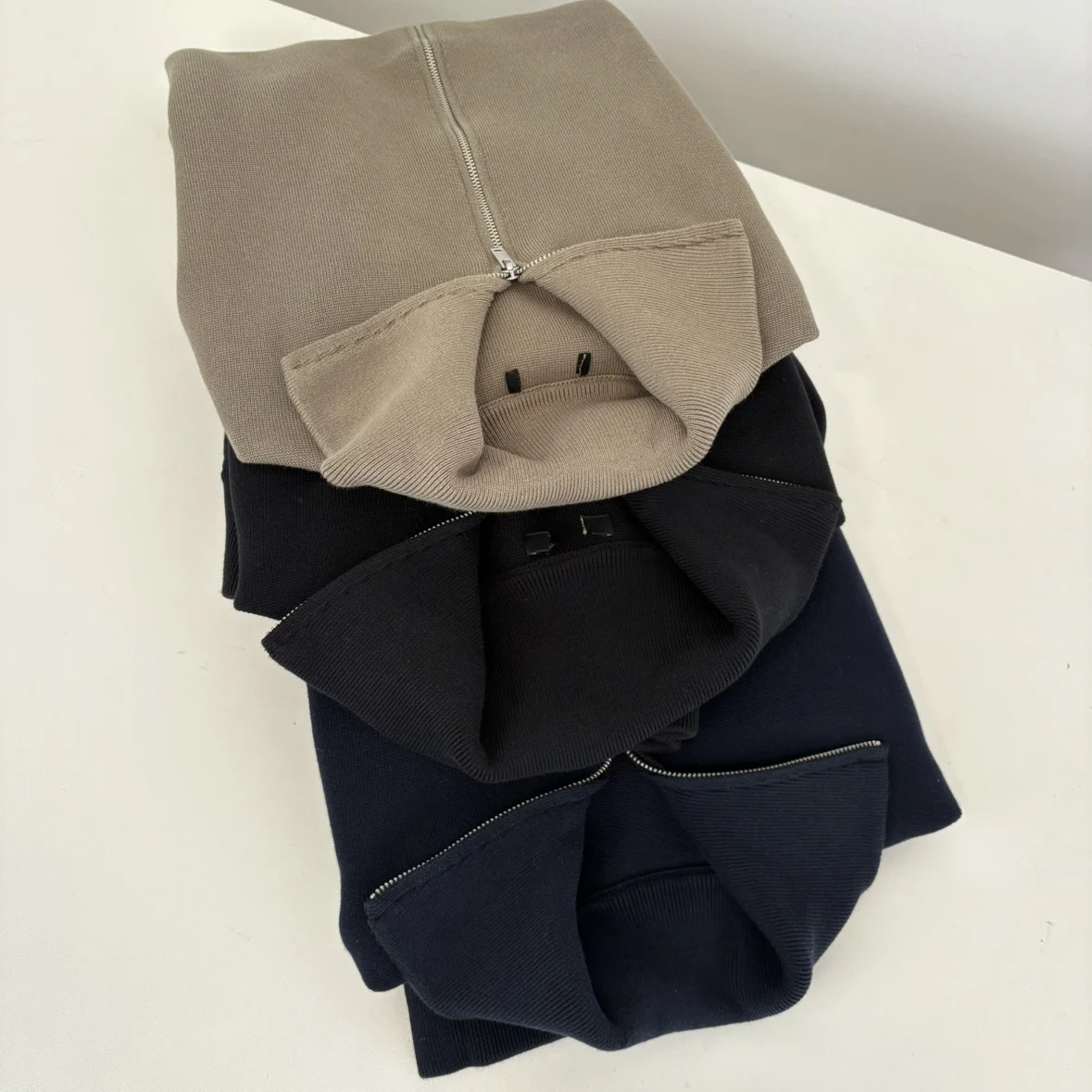 

Casual Sle Knitted Cotton Blend Flight Jaet with Zipper MD59064 Youthful Spor Leisure Faion Straight Pull over Sweater