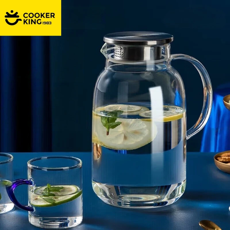 

COOKER KING 1,8/2,5 л стеклянный чайник для воды из боросиликатного стекла большой емкости чайник высокая термостойкость для офиса