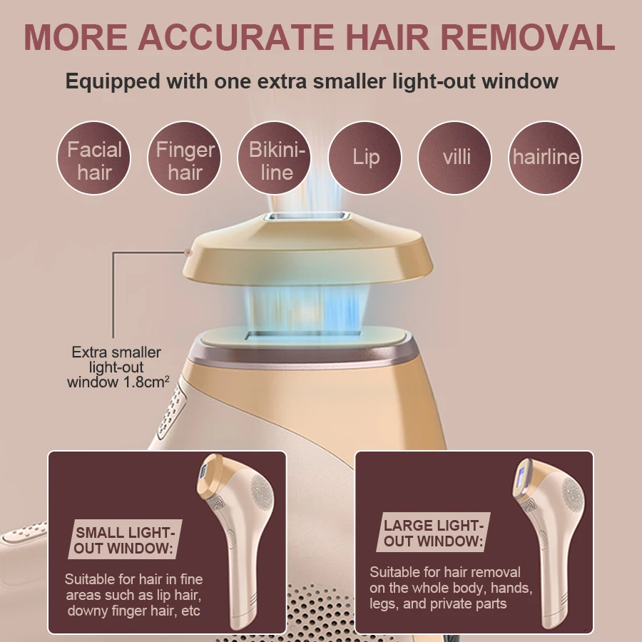Epilatore Laser di raffreddamento per le donne depilazione IPL 2 finestre indolore per tutto il corpo Touch LCD trimmerspedizione permanente