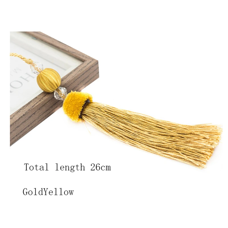 2pcs/lot 26cm Tassel With Hanging Rope Silk Sewing Tassels Trim Decorative Key Tassel for DIY Curtains Home Decoration