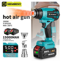 NEWBENY 500℃ Electric Hot Air Gun 2000W Heat Gun Cordless Rechargeable Industrial Home Welding Tools For Makita 18V Battery