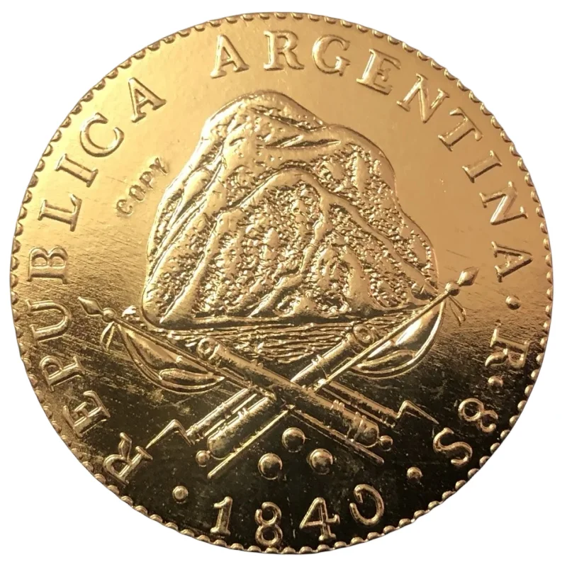 1840 La Rioja 8 Escudos Gold Copy Coin 33mm