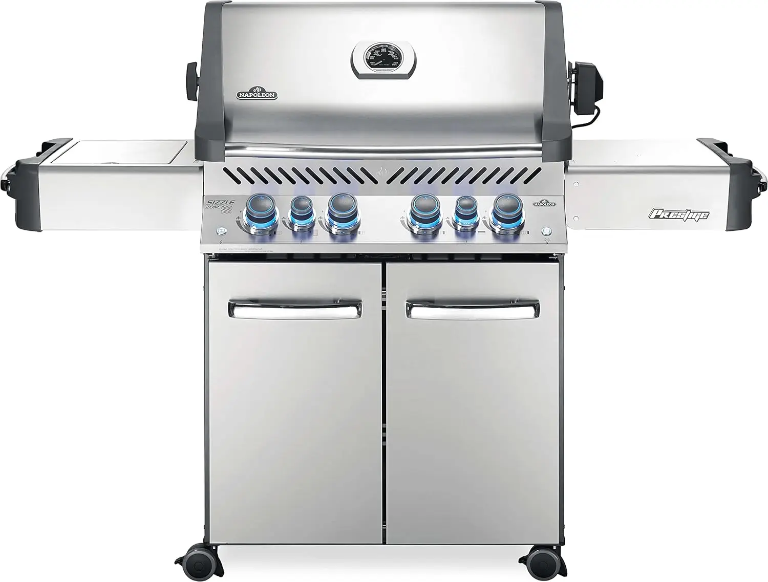 3 Prestige 500 RSIB Natural Gas Grill, sq. in + Infrared Side and Rear Burner Stainless Steel  Bake, bake, steam, even fry