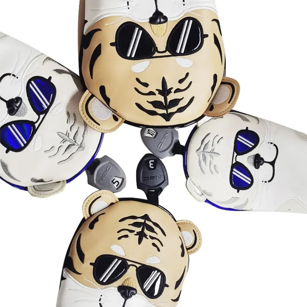 

Набор защитных чехлов для гольфа с рисунком тигра и тигра, чехол для гольфа из искусственной кожи, мягкие чехлы для гольф-клуба, водонепроницаемый прочный головной убор для гольфа, подарок игроку в гольф