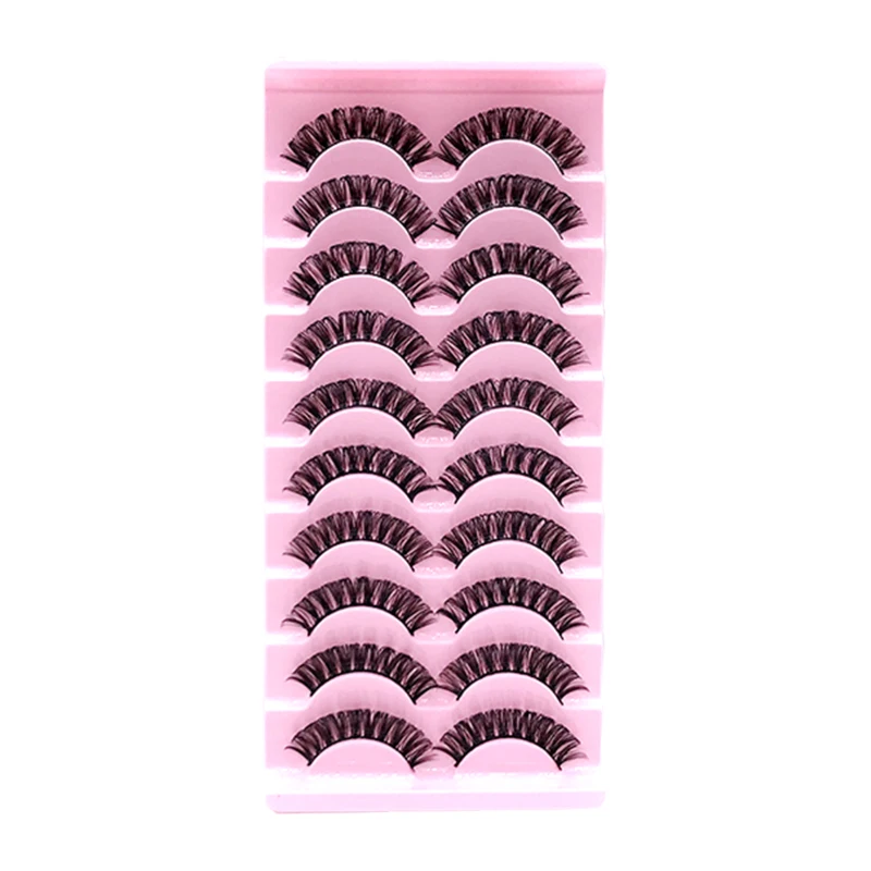 ใหม่8คู่ Handmade 3d Mink Lashes สั้นขนตาปลอมข้าม Messy หนาแน่นขนตาธรรมชาติ Stage แต่งหน้าขนตาปลอม