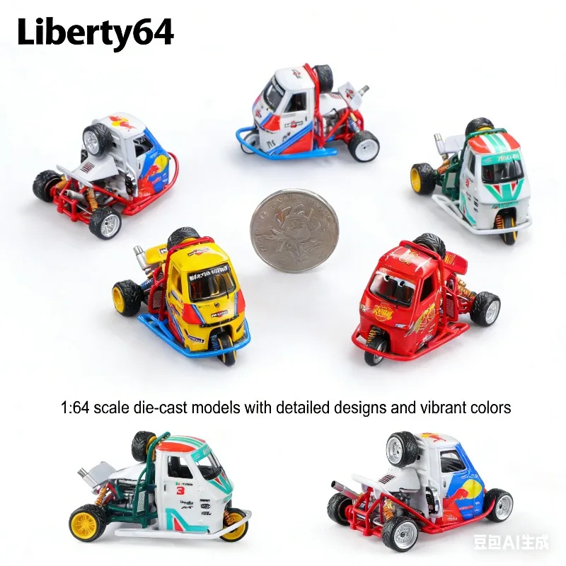 

Модифицированный трицикл Liberty64 1:64. Реалистичная модель автомобиля из литого под давлением сплава. Праздничная игрушка в подарок для мальчиков. Коллекционный предмет для взрослых.
