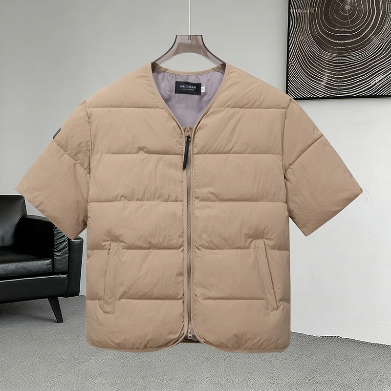 

Мужская утепленная хлопковая куртка средней длины для дома и отдыха, модная, теплая, однотонная, стандартной длины