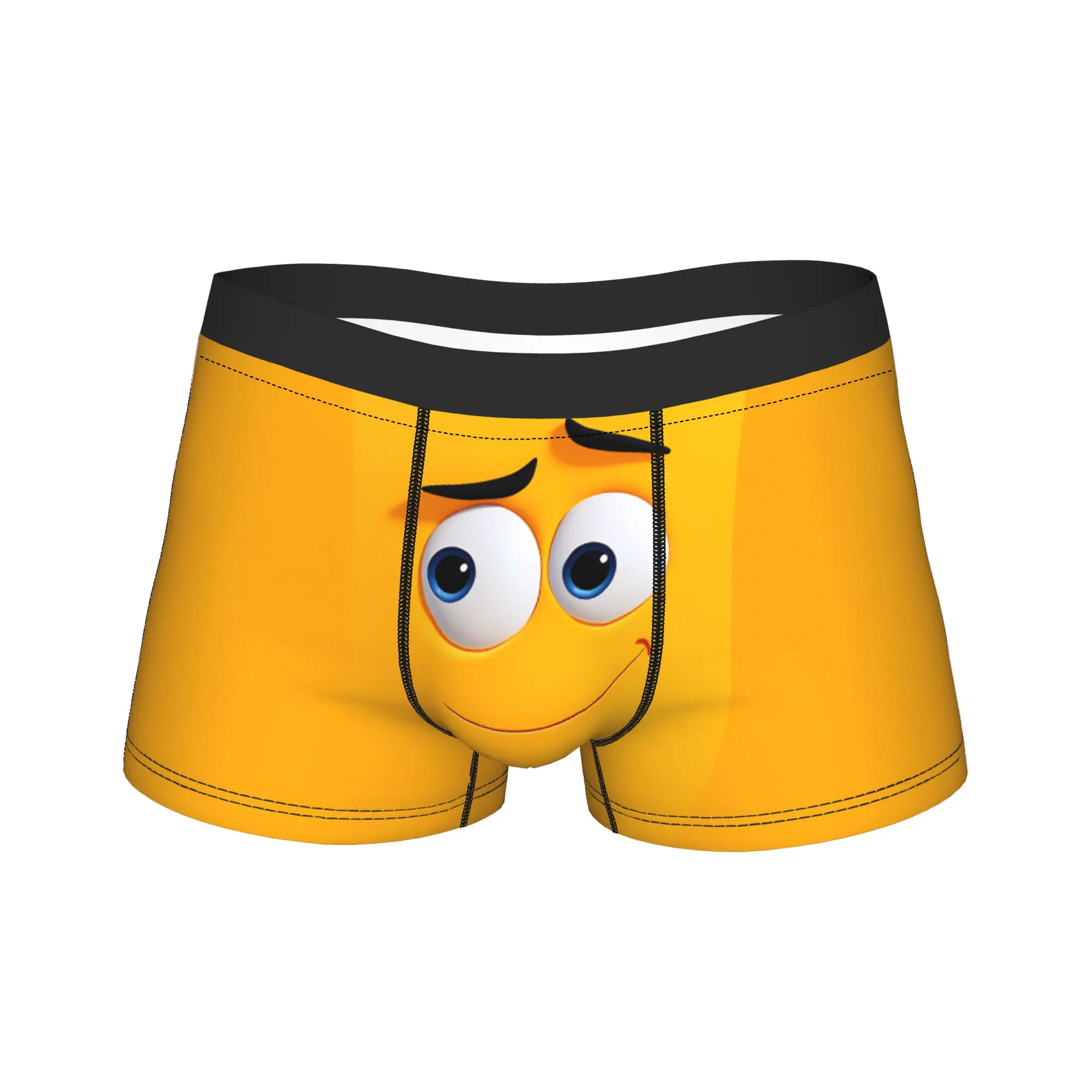 Happy Face Funny Meme Boxershorts  Pouch Underwear Trenky Custom Shorts Briefs Elastic Males Underpants Plus Size