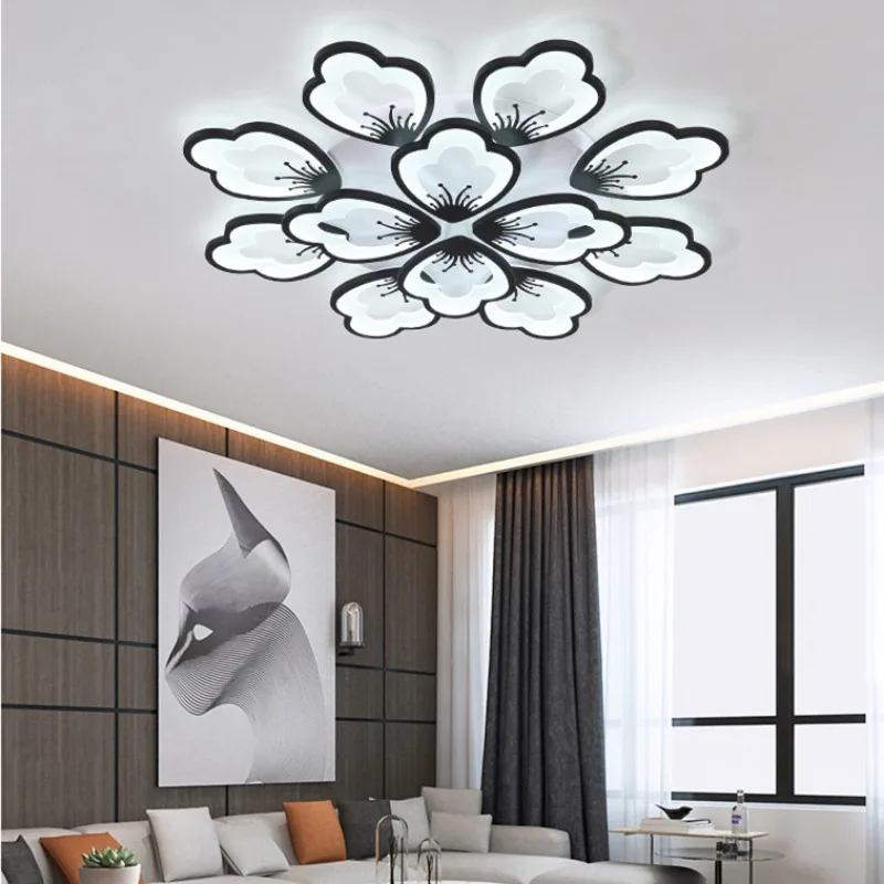 Modern Led Petal Chandeliers Lamp for Living Room Bedroom Study Room Home Interior Lighting Ceiling Chandeliers