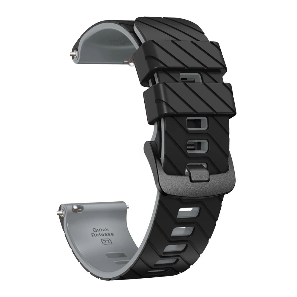 22 mm Silikon-Uhrenarmband für Zeblaze Stratos 4 2 Plus 3 Pro Plus Beyond 3 Pro Ares 3 Pro/GTR3/GTS3/Btalk3/Vibe 7/Lite-Armband