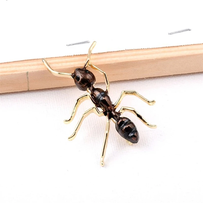 Black Ant Enamel Brooches Women Men Alloy Big Insect Banquet Party Brooch Pins Western Accessories