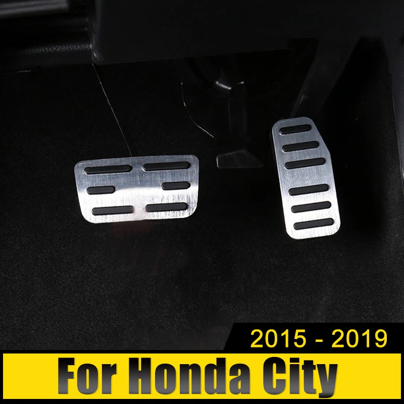 

For Honda City 2015 2016 2017 2018 2019 Aluminum Alloy Car Accelerator Gas Pedal Brake Pedals Non-Drilling Cover Case Pads Trim