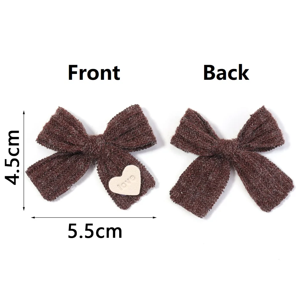 

6pcs/lot Knitted Bows 4.5X5.5cm Cute Plush Cotton Bowknot Colorful Handmade Flower Bow Tie Craft For Gift Party Sewing Decoratio
