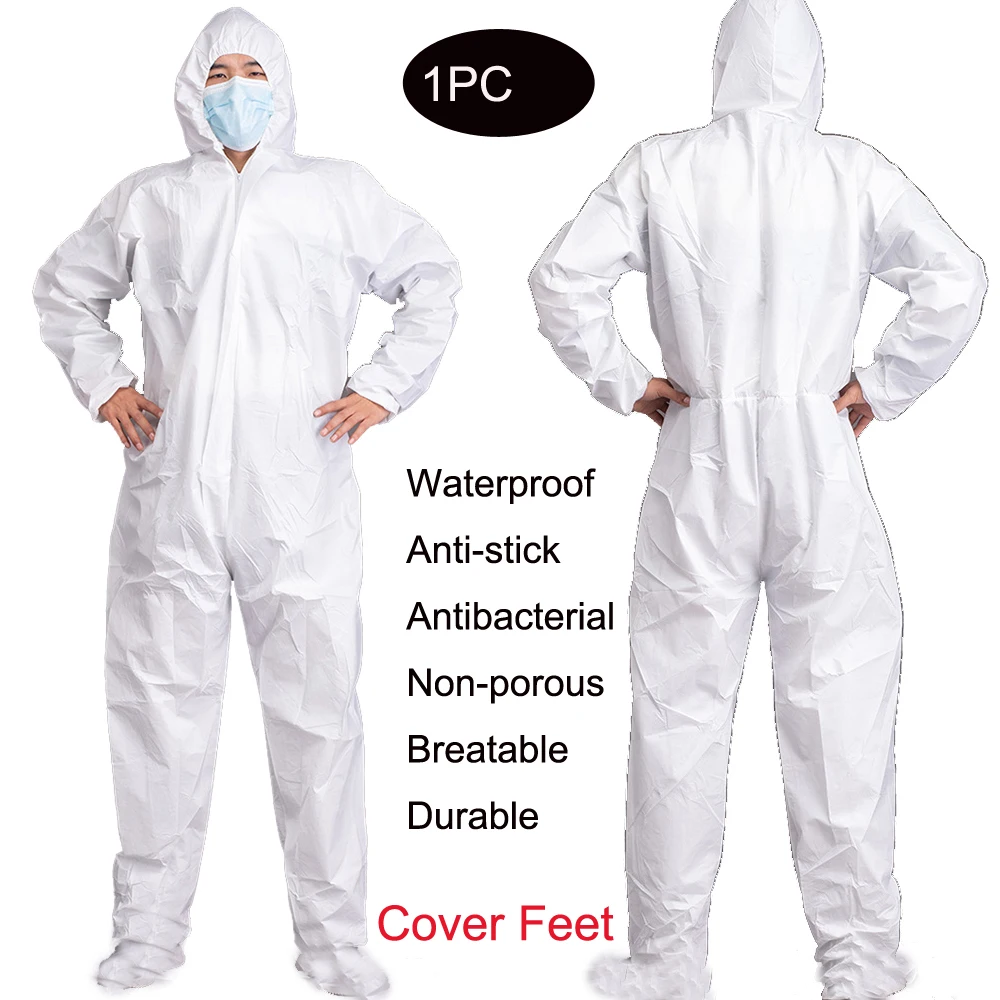 1PC Protective Disposable Waterproof Oil-Resistant Work Safety Clothing Spary Painting Cover All Protection Clothes Overall Suit