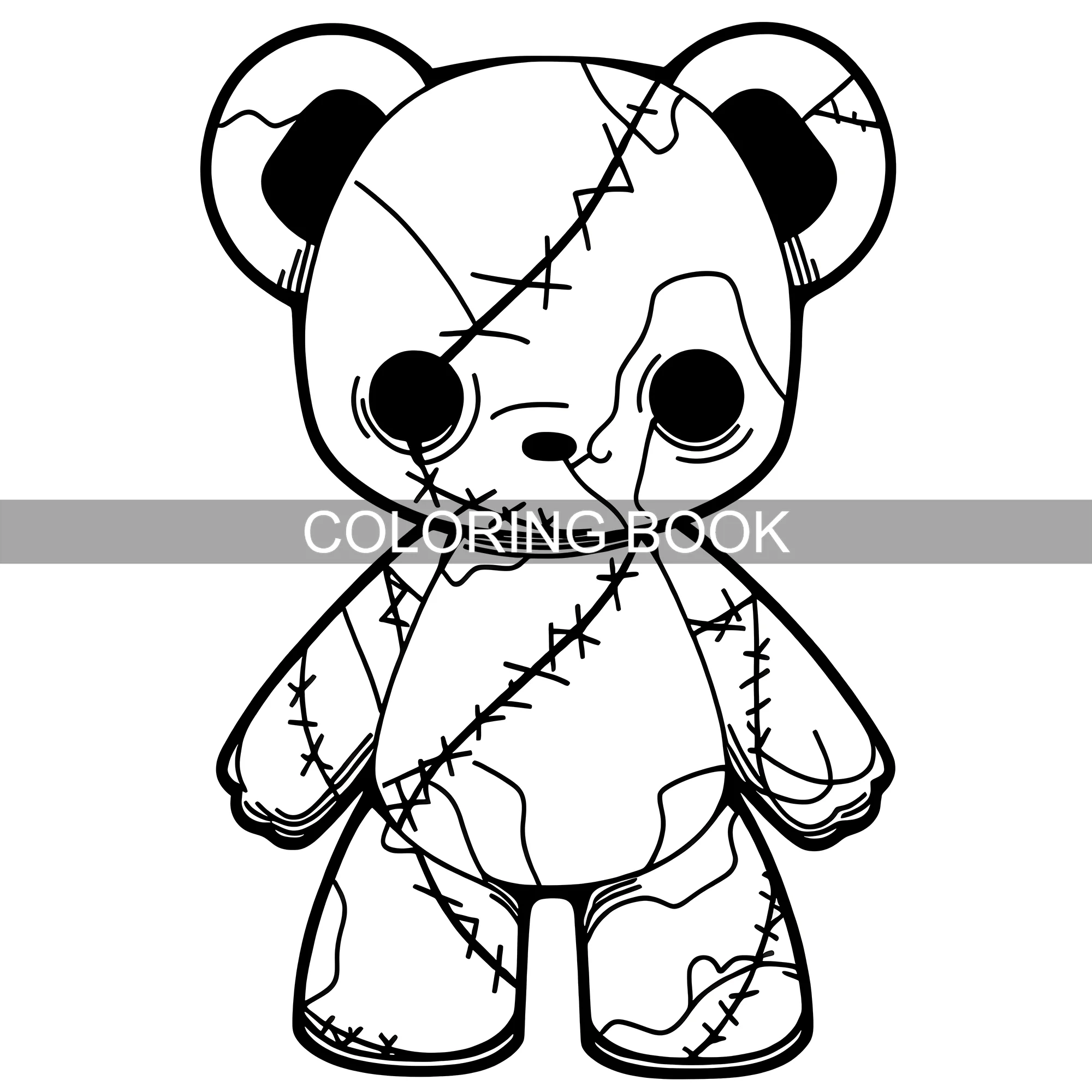 Zombie-Bär-Malbuch für Erwachsene – 24-seitige niedliche Bären-Welpen-Illustrationen für Entspannung und kreativer Ausdruck – Detail 3