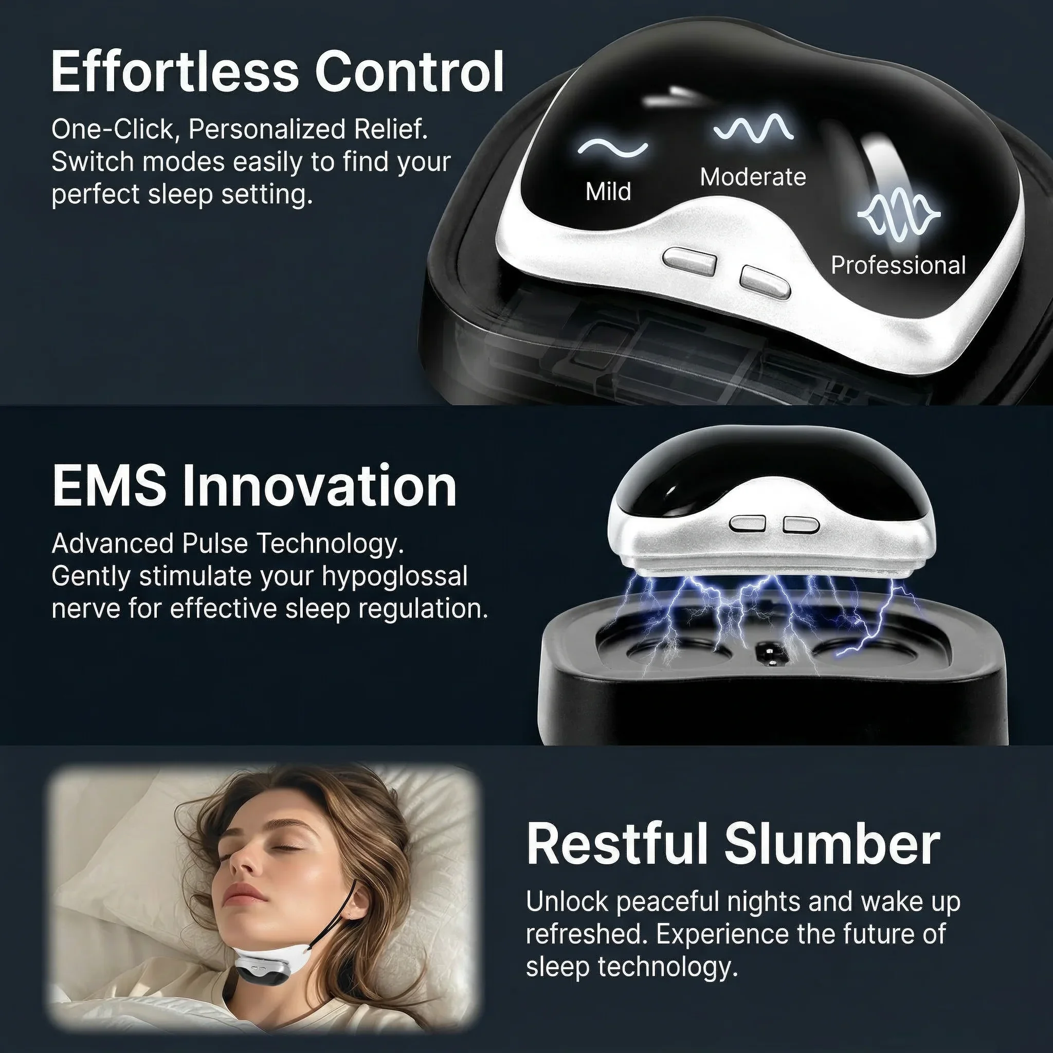 

Anti Snoring Device Sleep Aid To Stop Snoring Analyze Sleep and Snoring Appliance Pulse Massage Sleep Instrument Improve Sleep