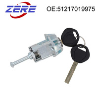 ZERE 51217019975 For BMW E46 3 Series Front Left Driver Door Lock Cylinder Barrel WITH 2 KEYS