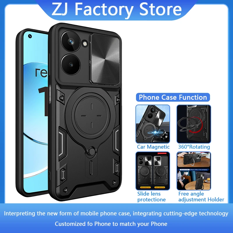 For Realme 10 4G Case Ring Holder Armor Phone Funda For Realme10 Realmi 10 4G RMX3630 6.4