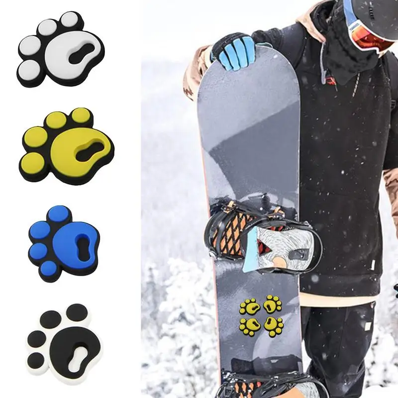 Snowboard Stomp Pad Self-Adhesive Snowboard Foot Pad 4pcs Snowboard Anti-slip Stickers Snowboard Pads Foot Pads