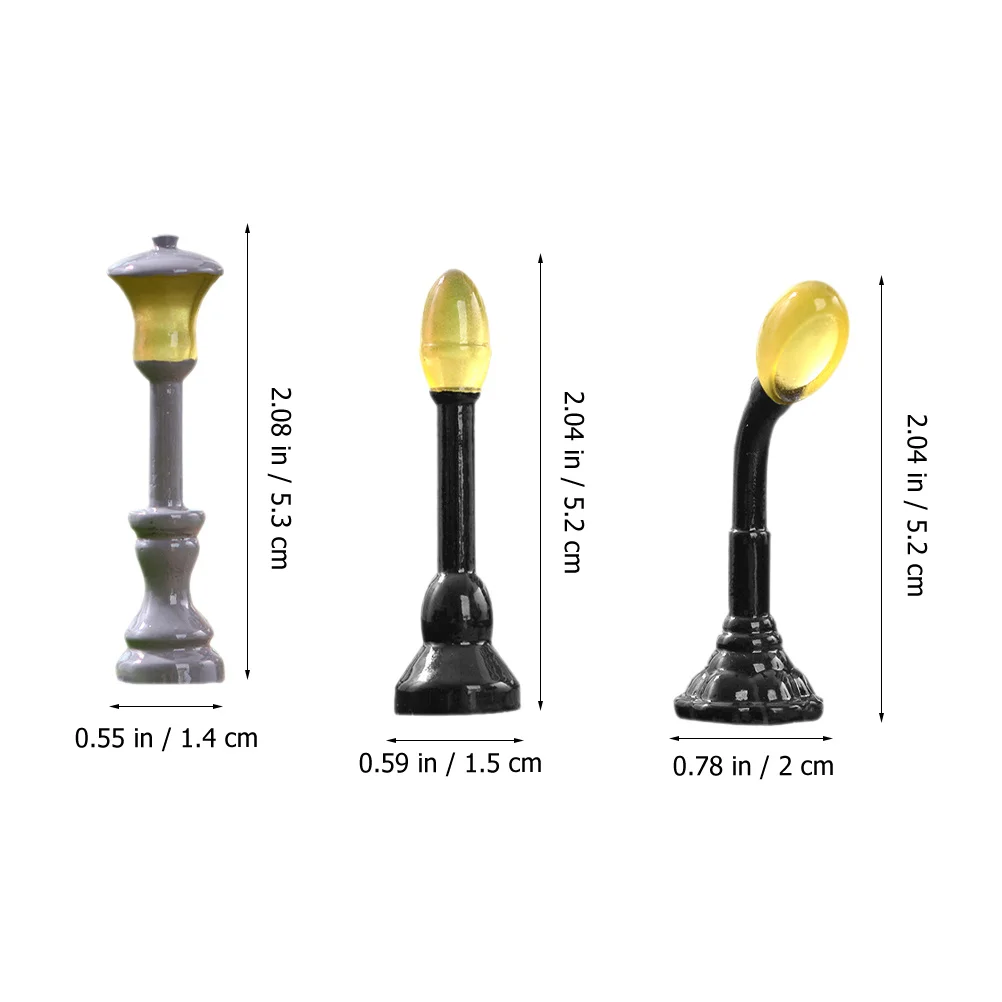 12 mini lampadaires décoratifs qui brillent dans le noir pour la maison, micro-paysage, lumineux, accessoire de bricolage pour bureau à domicile, scène de table de sable