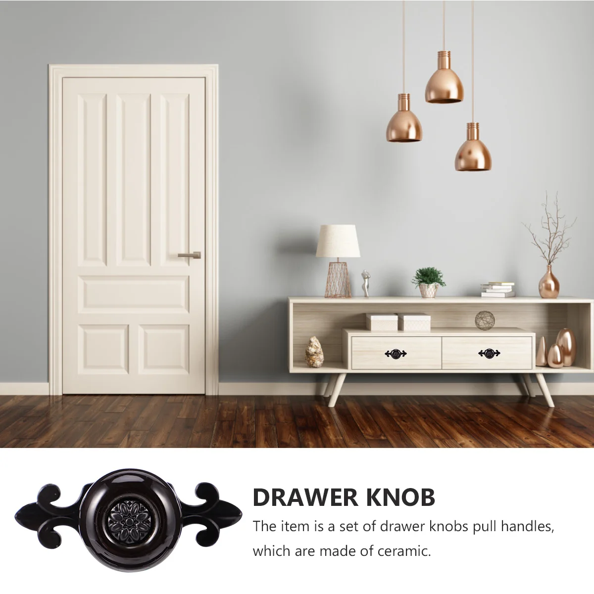 

2Pcs Elegant Zinc Alloy Drawer Knob Ceramic Cabinet Pull Bar for Home Office Furniture Hardware Kit Cabinet Pull Bar