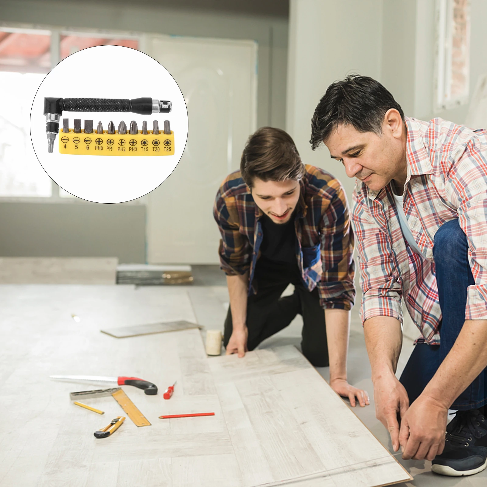 مفتاح ربط على شكل حرف L مقاس 1 4 بوصة، مفك براغي برأسين، تصميم موفر للطاقة، قبضة مريحة، مباني الخشب المعدني المثالي