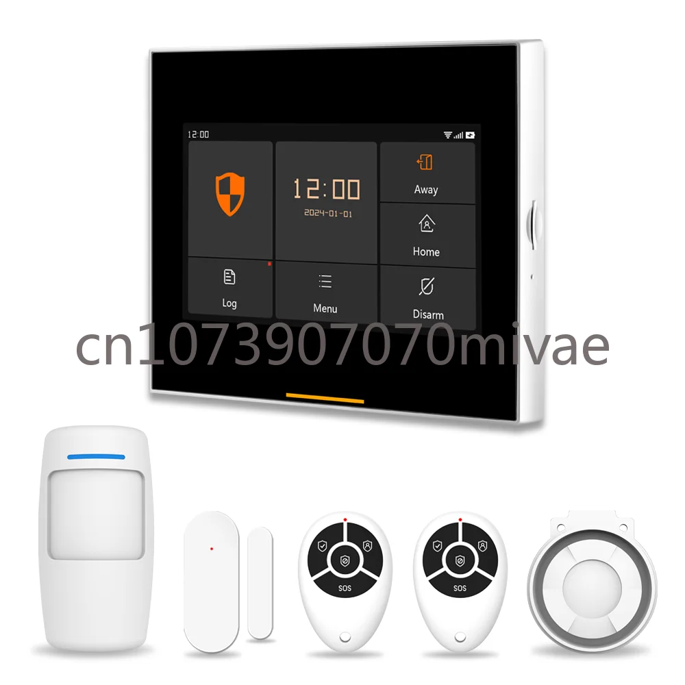 Wireless Security System WiFi GSM Home Burglar Alarm Kit 433MHz Tuya Smart Life OEM Available Support OTA online Upgrade