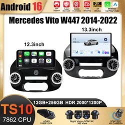 13 Inch Android 16 For Mercedes Vito W447 2014-2022 Car Radio 5G wifi Stereo Multimedia Player GPS Navigation 1920*1200 7862 CPU