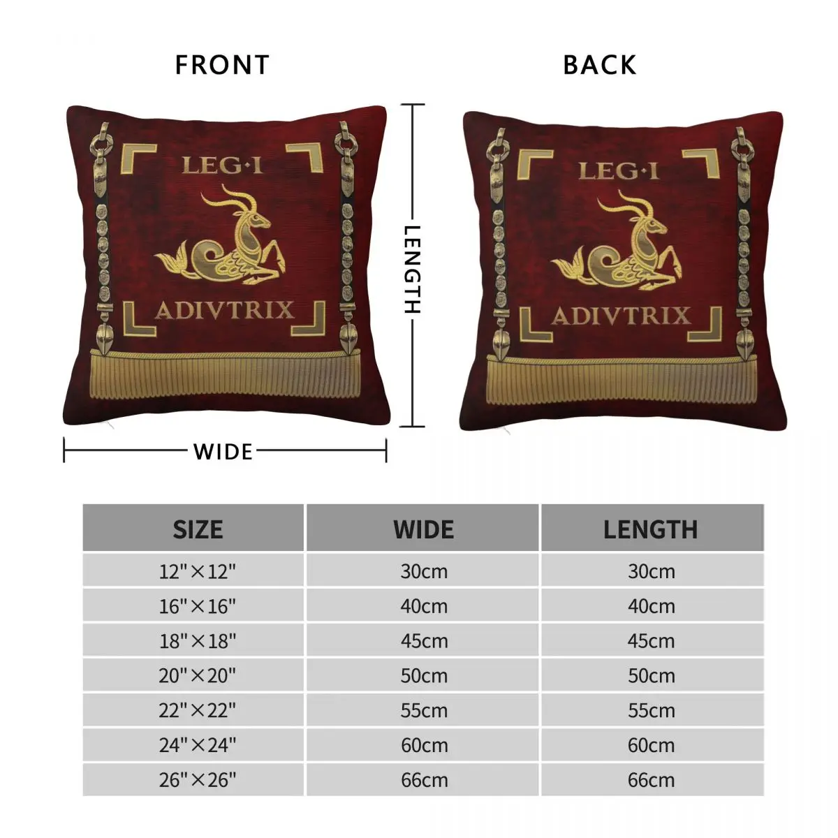 Standard Of The Rescuer First Legion Adiutrix Square Pillowcase Polyester Linen Velvet Pattern Zip Pillow Case Home Cushion Case