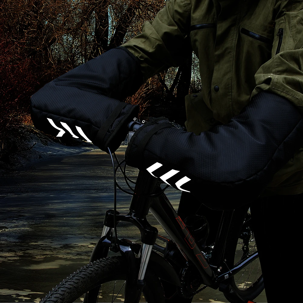 

Cold Weather Handlebar Mittens for Mountain Electric Fat and Commuter Bikes with Reflective Panels for Visibility