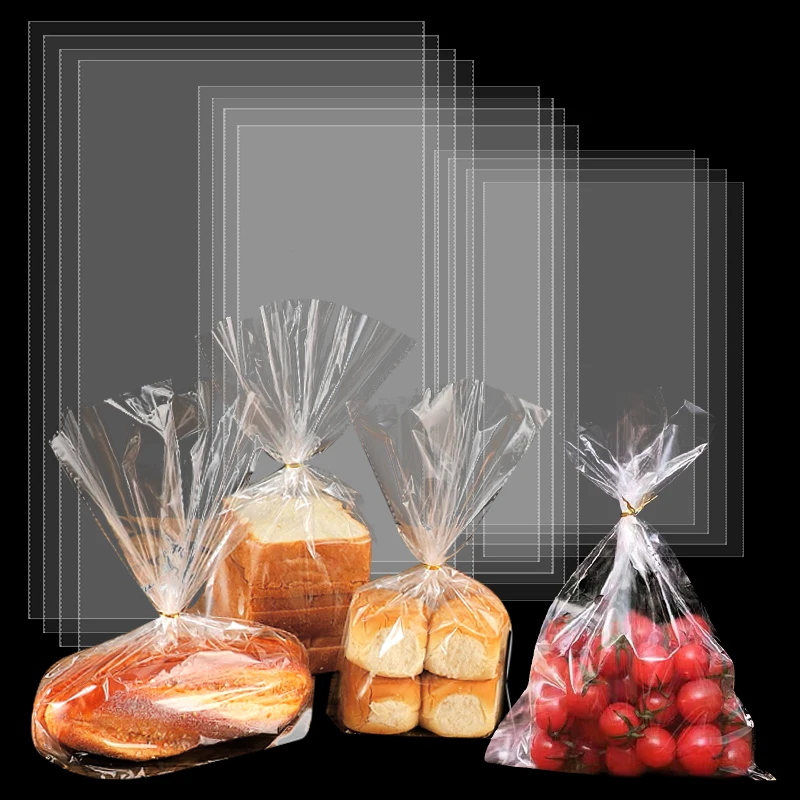 

100Pcs Transparent Plastic Bags Candy Cookie Bread Packaging Clear Opp Cellophane Bag Christmas Gift Wedding Birthday Party