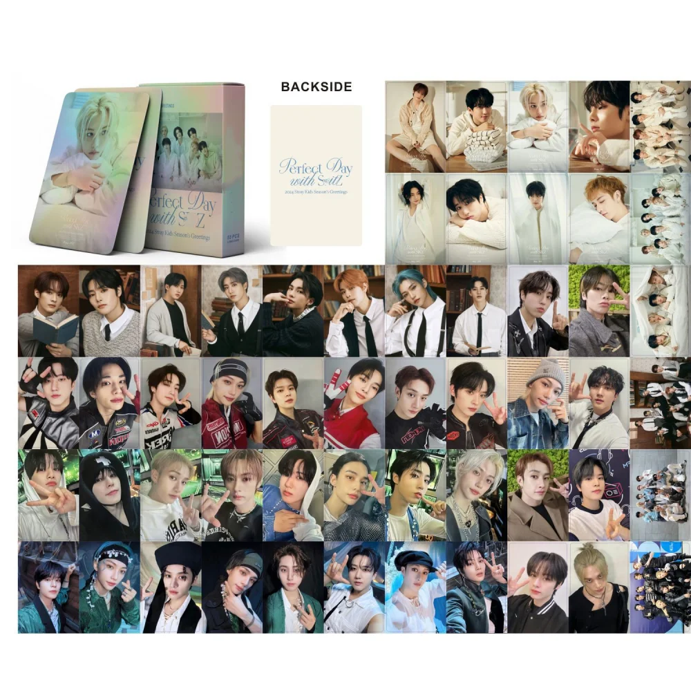 XIURAN 55 Pcs SK Perfect Day Holographic Laser Card Kpop Photocards  Postcards  Series