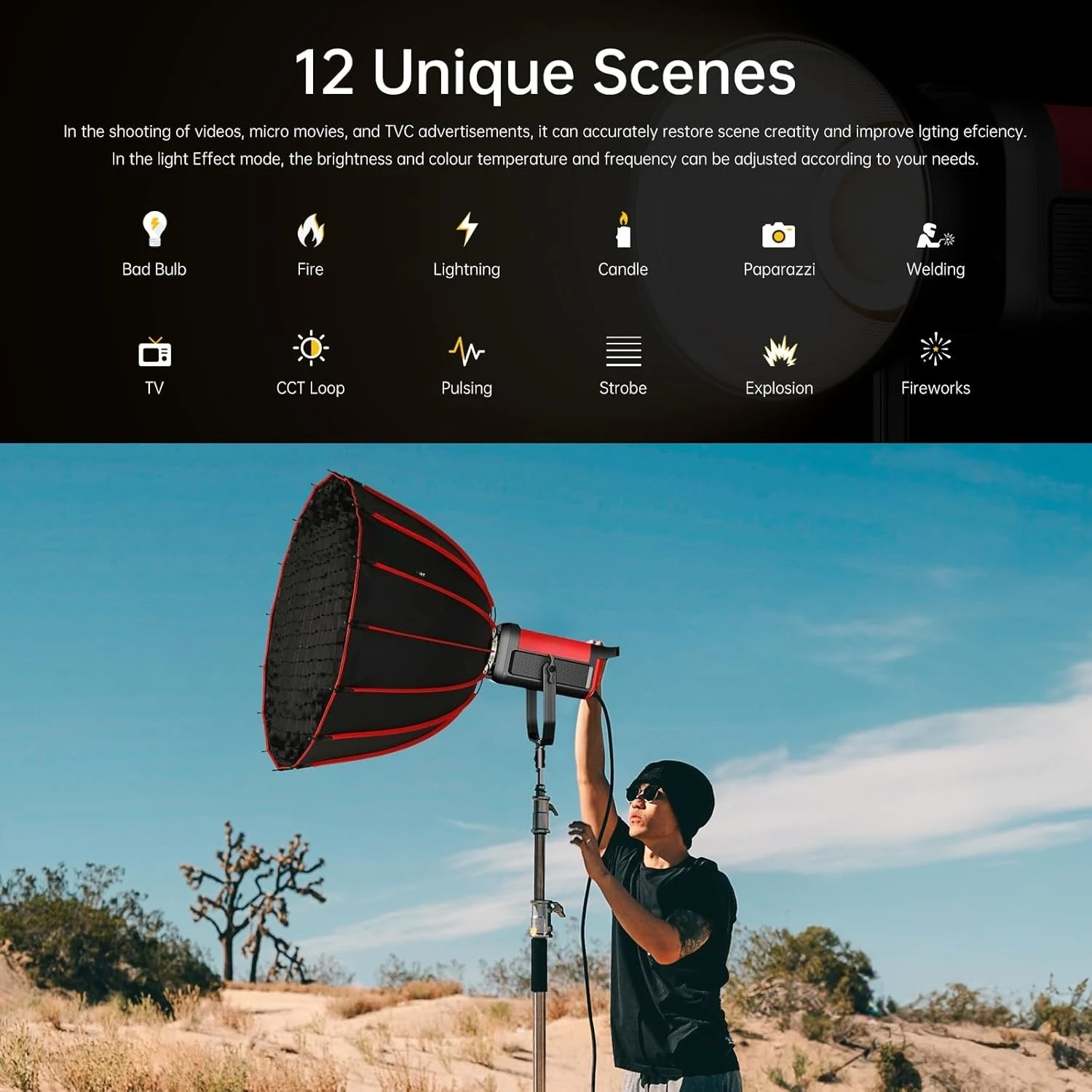 300W バイカラー スタジオライトキット（ボーエンズマウント、ソフトボックス、スタンド付き）CCT 2700K～6800K CRI 97+ 連続照明 ·新人気