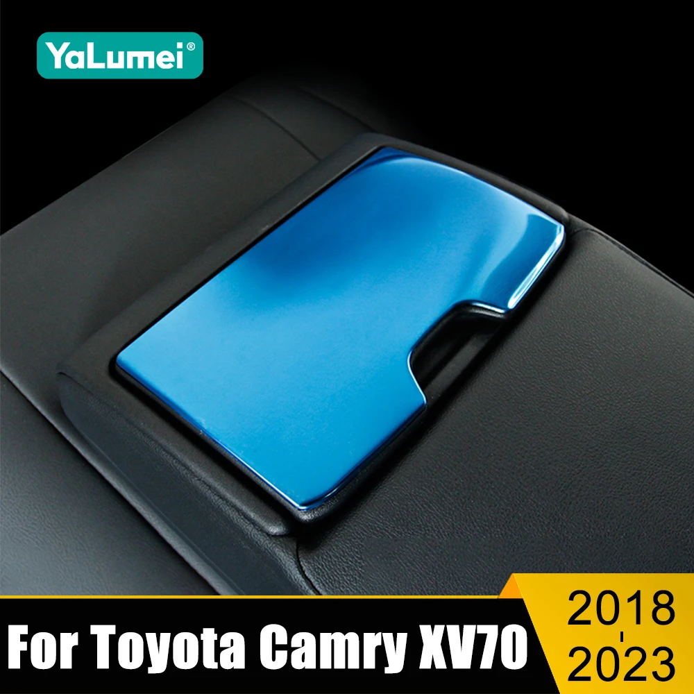 

For Toyota Camry 70 XV70 2018 2019 2020 2021 2022 2023 Hybrid Car Rear Row Water Cup Holder Cover Panel Trim Sticker Accessories