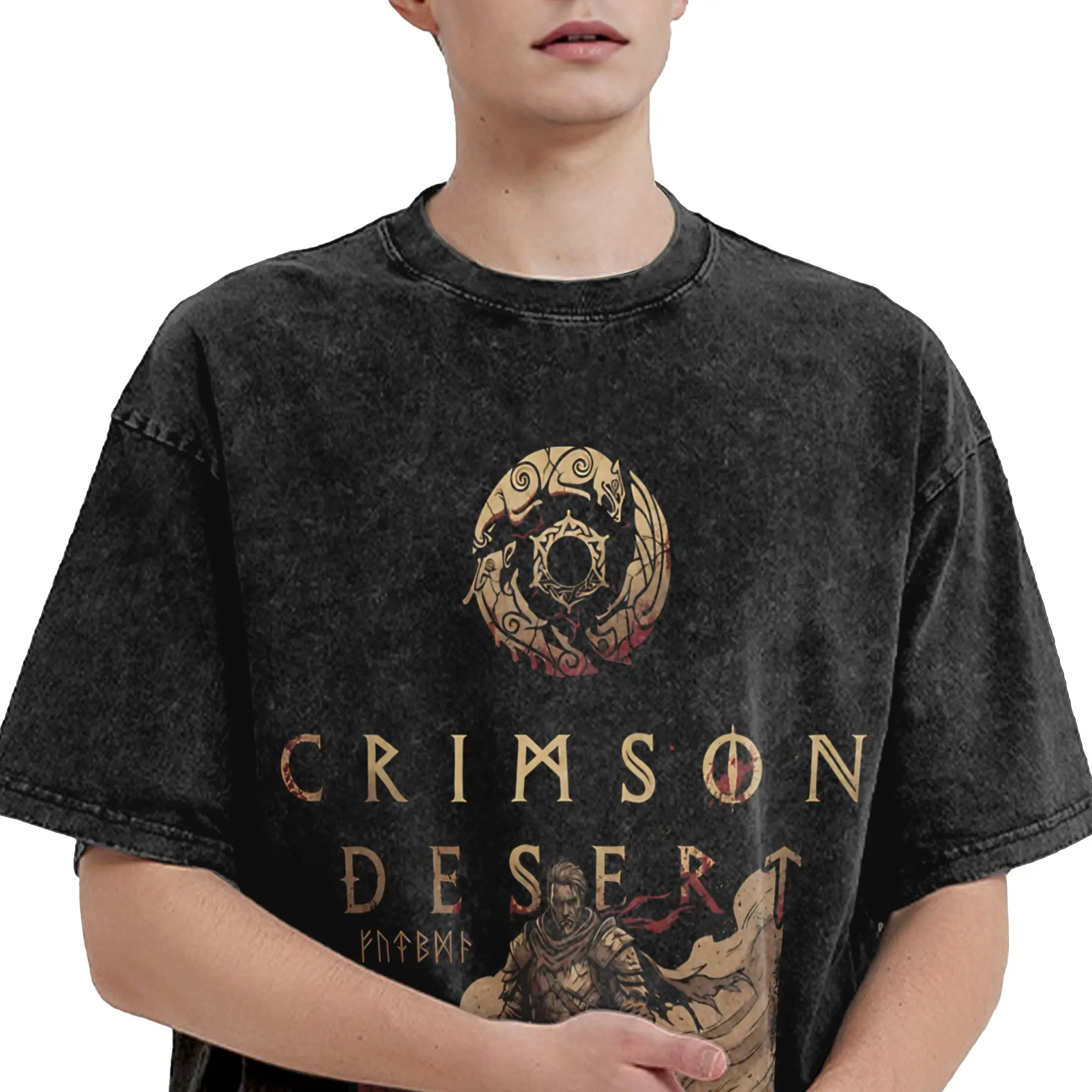 Pearl abyss crimson desert  Washed T Shirts Streetwear Hip Hop Retro T-Shirt  Tees Men Women Short Sleeve Oversize