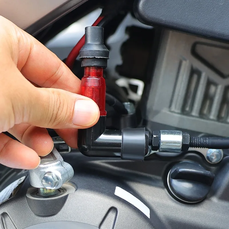 Motorcycle Ignition Spark Plug Cap Universal Flash Spark Plug High Pressure Cap Elbow Shaped Motorcycle Modification Accessories