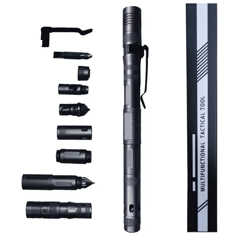 Stainless steel multi-function self-defense tactical pen self-defense self-defense broken window cone EDC outdoor survival tool