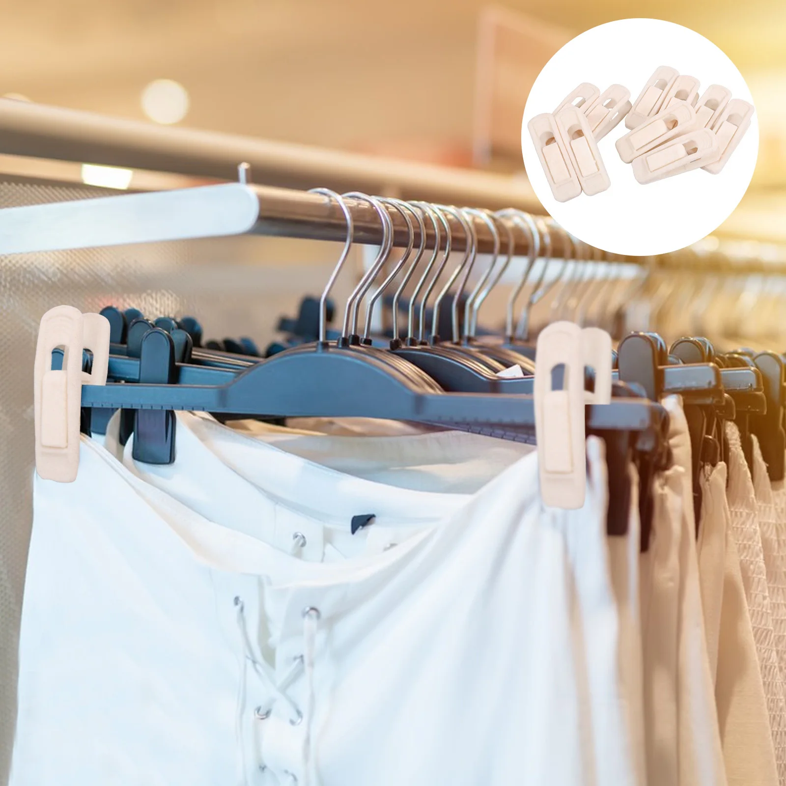 

20Pcs Velour Clothes Hangers Clips Comfortable Seamless Clips for Skirts Pants Shirts Drying Organizer Heavy Duty