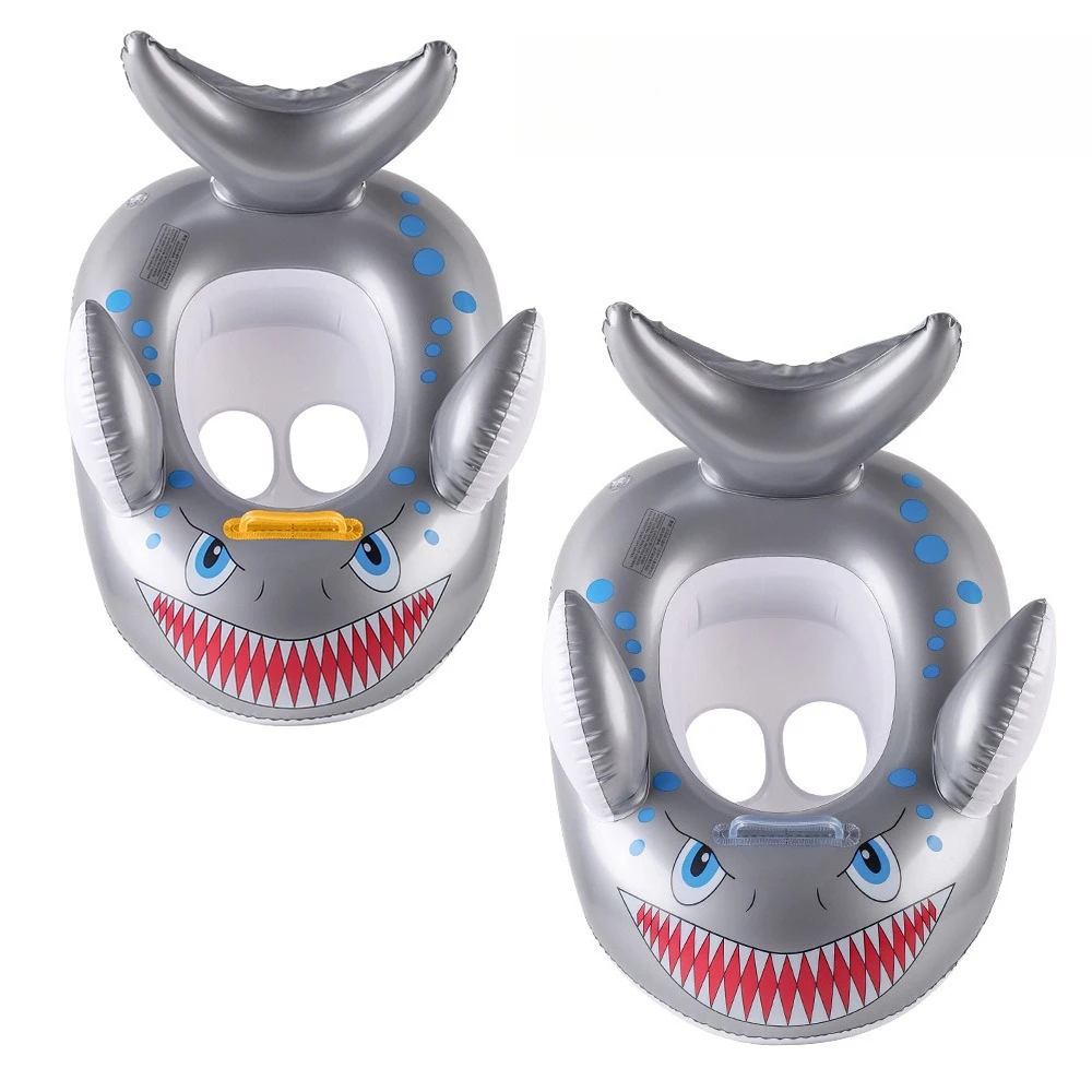 Anello per seggiolino da nuoto per bambini Shark |   Galleggiante per bambini con maniglie di sicurezza e base antiscivolo |   Galleggiante gonfiabile per piscina per bambini da 1 a 4 anni