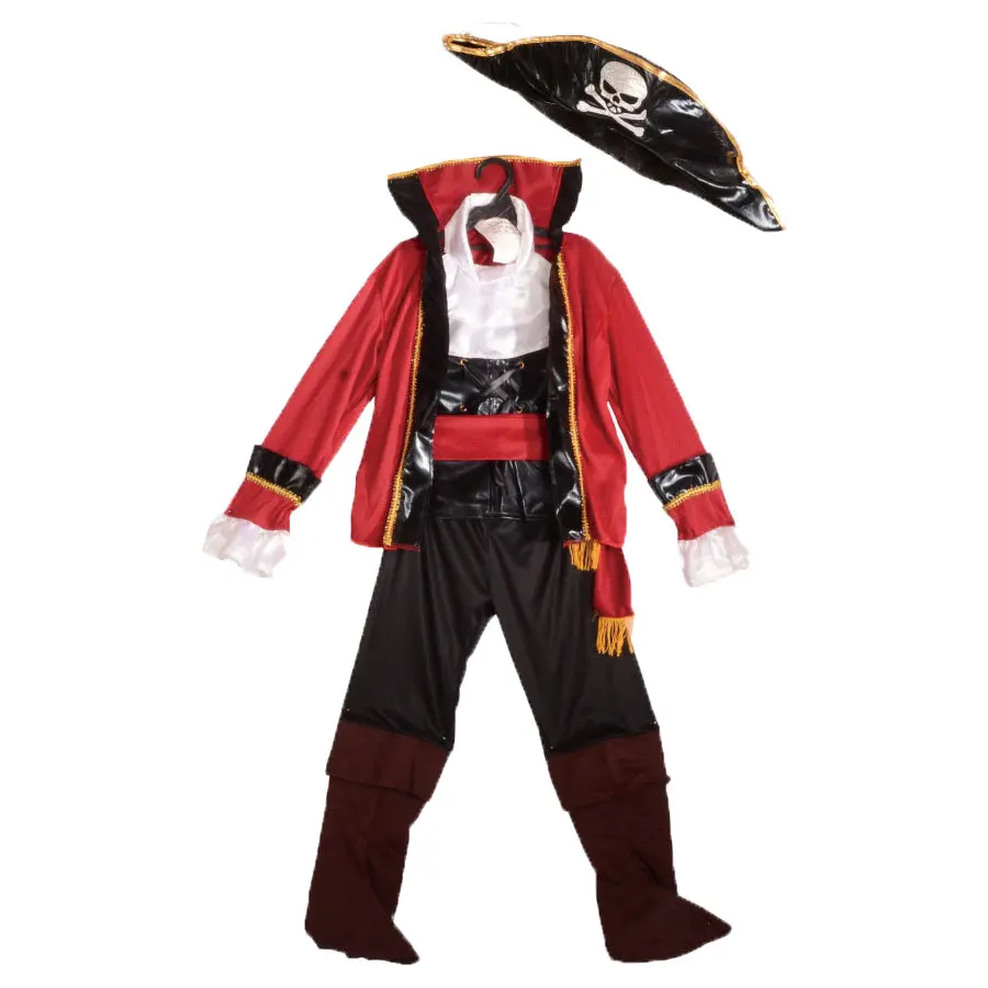 Children Kids Boys El Captain Costume Royal Pirate Prince Costume New Year Pirates Party Purim Halloween Fancy Dress Up