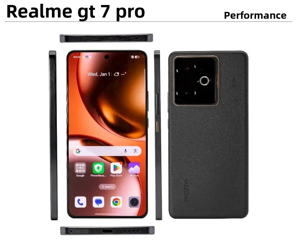 Realme Gt 7t 5g Smartphone New Mediatek 8400-Max, 7000 Mah Titan Battery, 120W Ultra-Fast Charging and 6.8-Inch 120Hz Display. Global Version