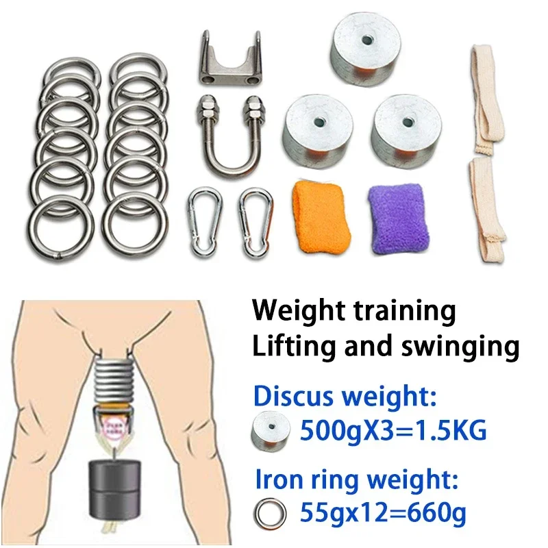 anneau-de-crayon-en-acier-inoxydable-ensemble-de-transport-de-poids-de-coq-extenseur-de-penis-d'entrainement-physique-agrandissement-du-penis-sexe-gay-ejaculation-retardee